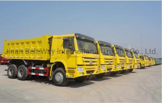 Dizel 371HP 10 Tekerlekli HOWO 6X4 Dumper Kamyon 30 Ton Tipper Dump Kamyon ISO Sertifikalı Lastik